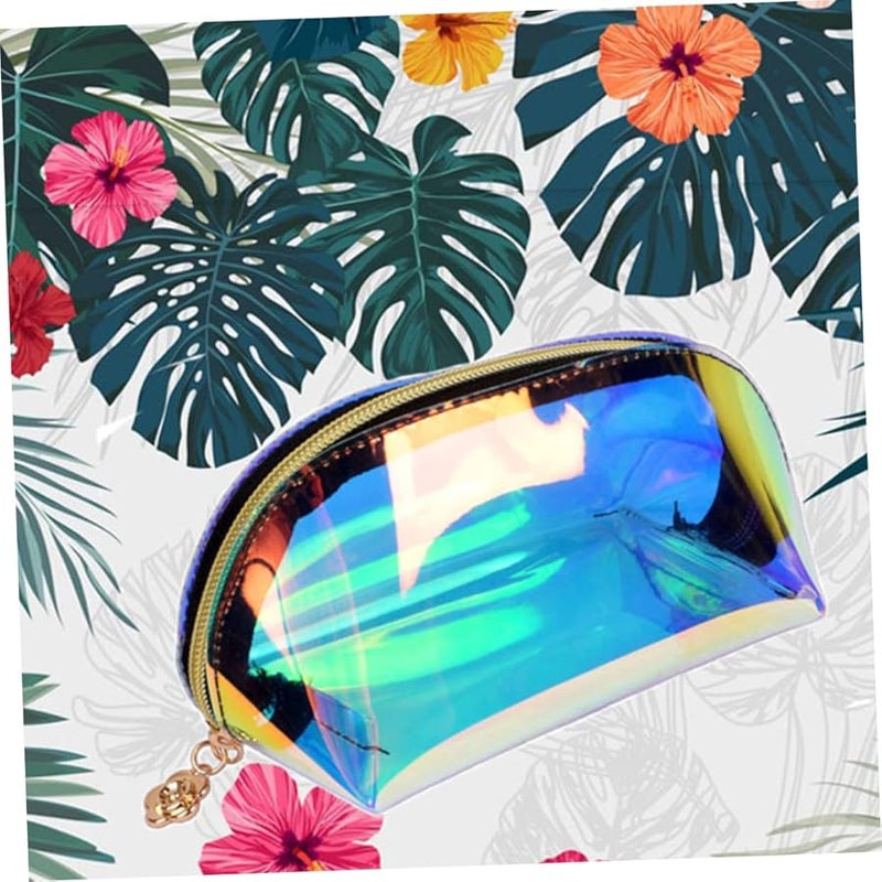 Large Capacity Iridescent Travel Toiletry Pouch Cosmetic Kit Coin Purse Portable Storage Bag - Image 5